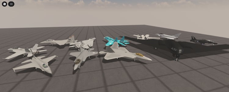 Eleven detailed warplane models