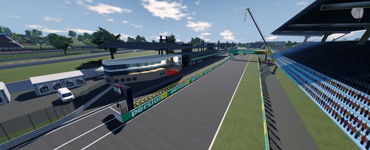 Race circuit corner and runoff
