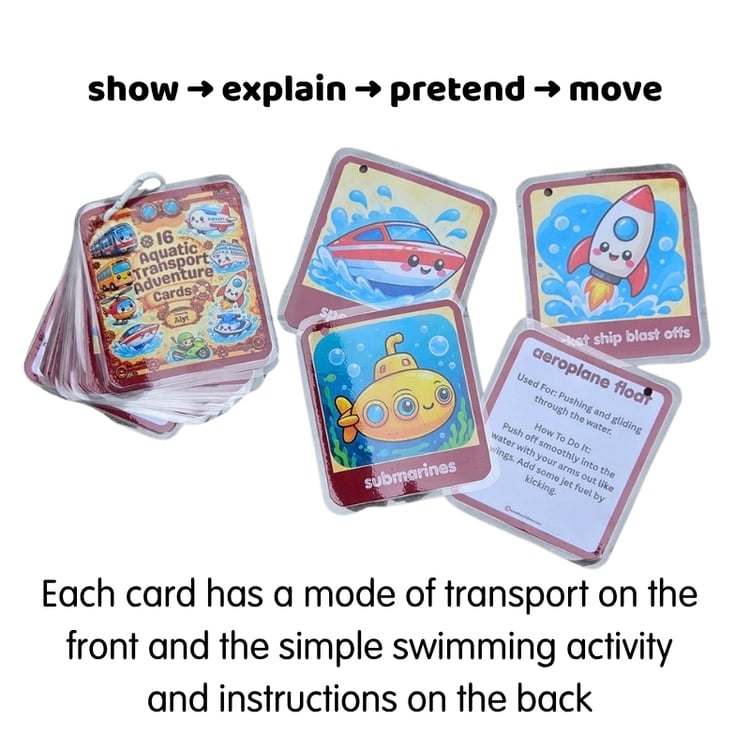 Visual Cue Flashcards for swimming
