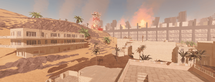 Narrow desert town street