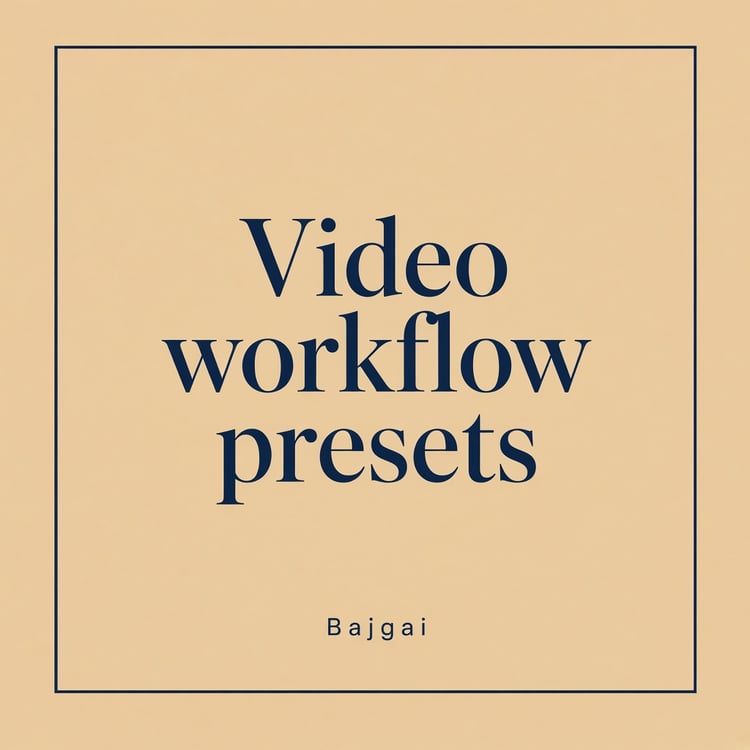Cover for the video workflow preset pack download from Bajgai