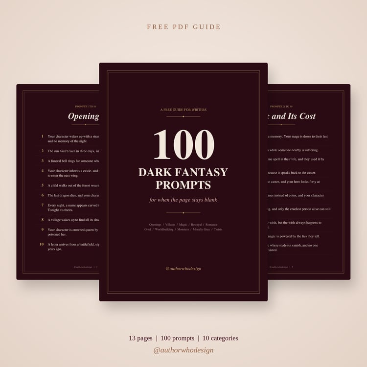 100 Dark Fantasy Writing Prompts | Free PDF for Writers