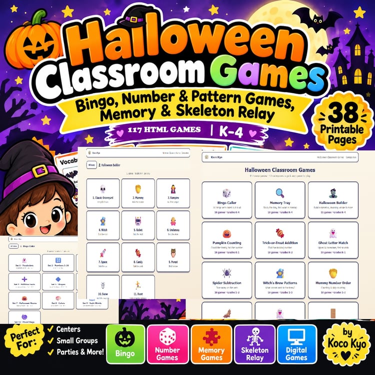 Halloween Classroom Games | Print-and-Go + Digital