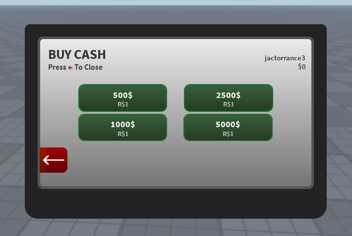 ATM display screen and keypad details