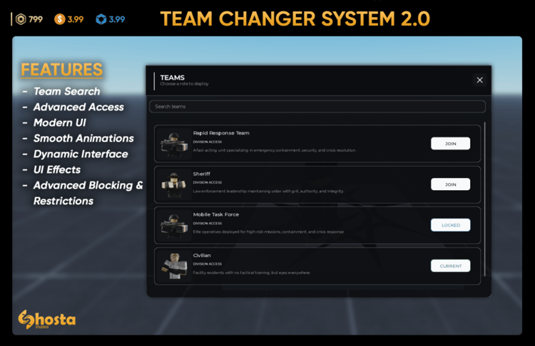 Modern dark role management UI