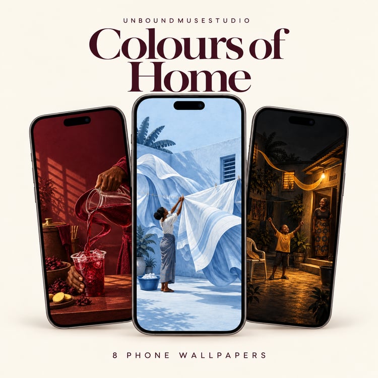 8 Nigerian Art Phone Wallpapers | Colours of Home collection cover.