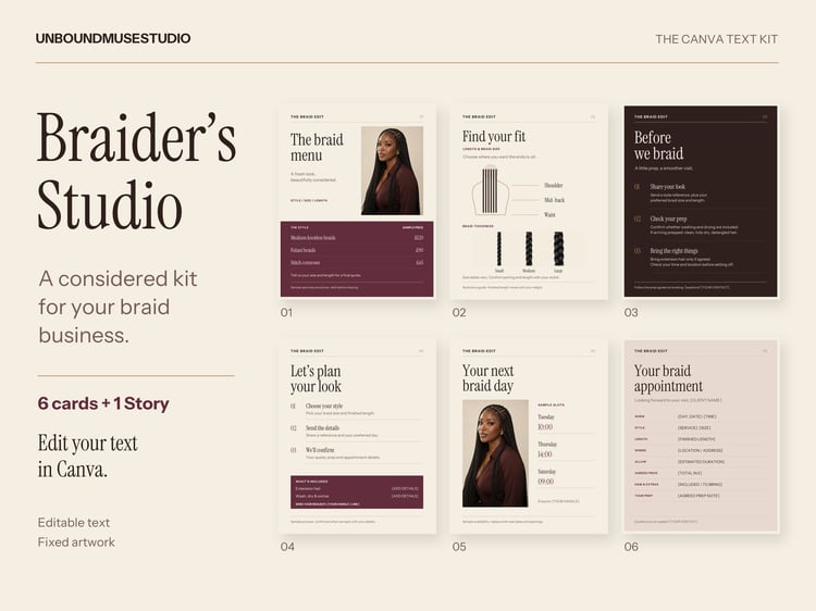 Braider Canva Templates | Braider’s Studio digital bundle cover.