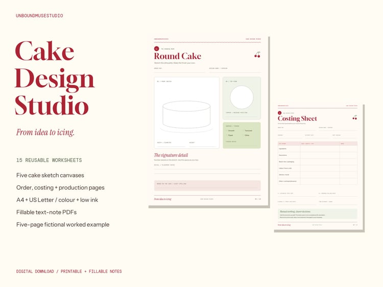 Cake Design Templates | Cake Design Studio digital bundle cover.