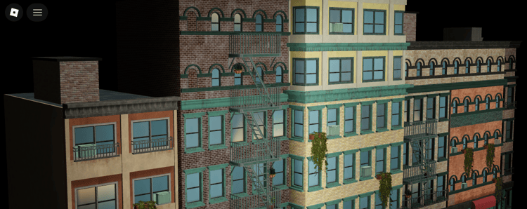 Brick apartment exterior facade