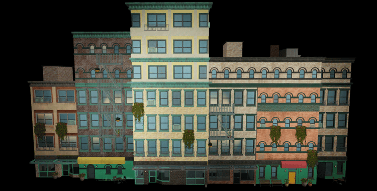 Multi-storey urban apartment building