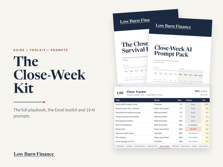 Month-End Close Kit: Guide, Excel Toolkit and AI Prompts