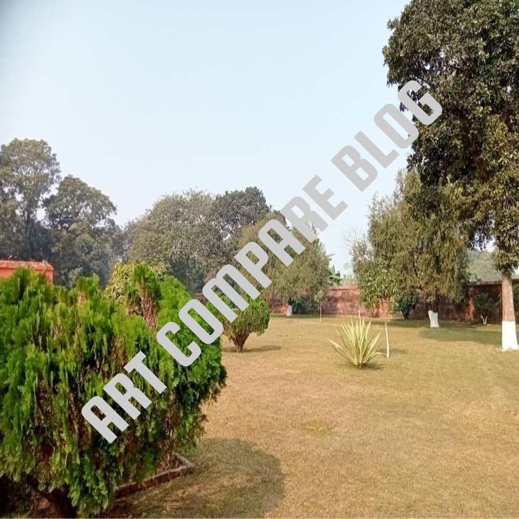 Manicured Lawn with Ornamental Shrubs and Agave Plant Inside Historic Khushbagh Garden - Murshidabad