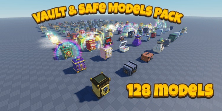 Colorful fantasy vaults with glowing particle effects