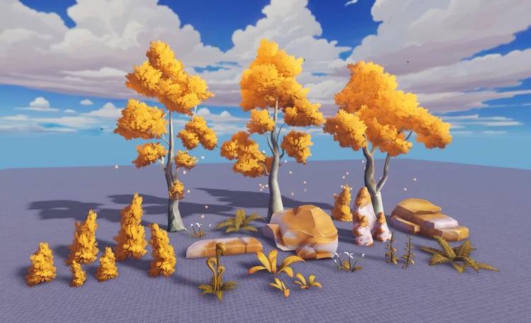 Autumn nature assets with textured wooden surfaces