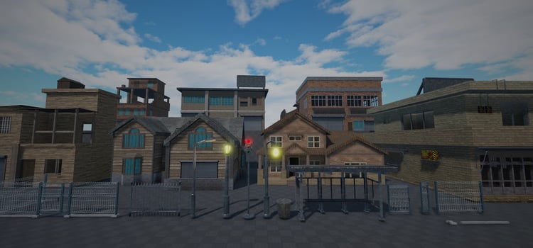 Street lamps and traffic light poles for roads