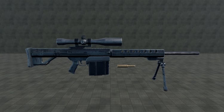 Detailed FPS weapon asset with detachable attachments