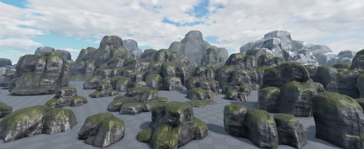 Custom PBR stone meshes for Roblox environments