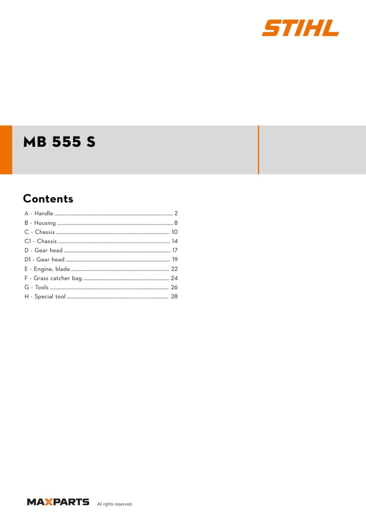 Cover of the VIKING MB 555 S illustrated parts catalogue PDF, showing the model name and contents.