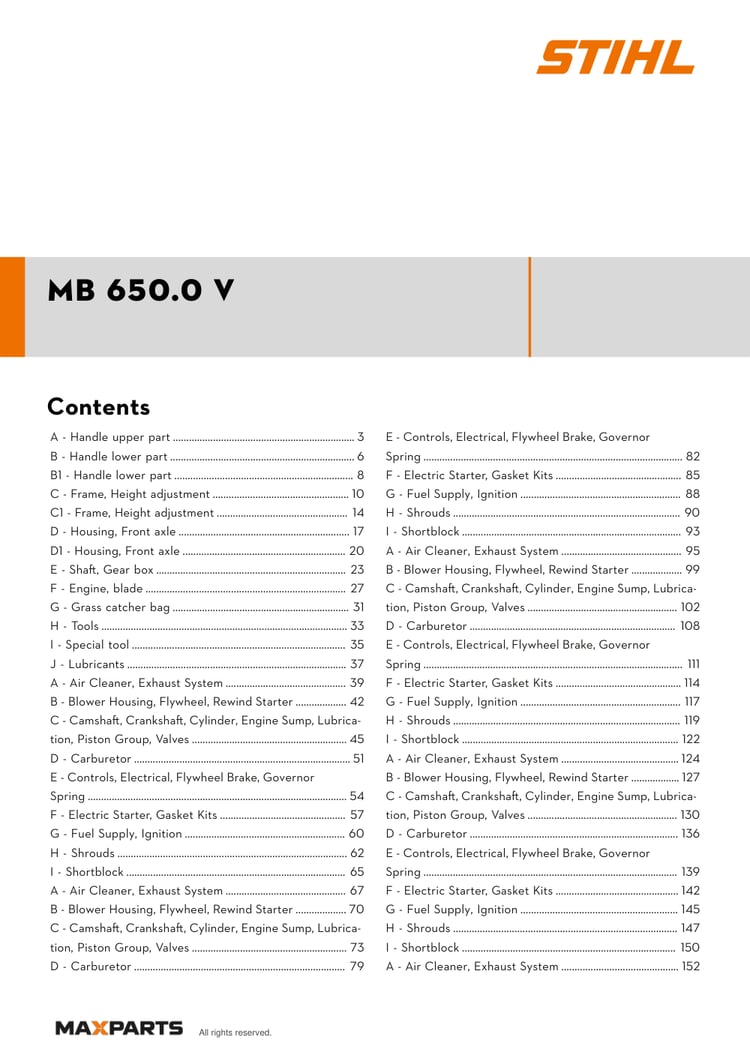 Cover of the VIKING MB 650.0 V illustrated parts catalogue PDF, showing the model name and contents.