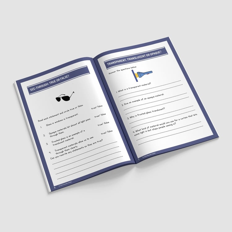 Light Year 3 Worksheet with Answers | KS2 Reflection, Shadows, Sun Safety Workbook: preview page 2 of 4