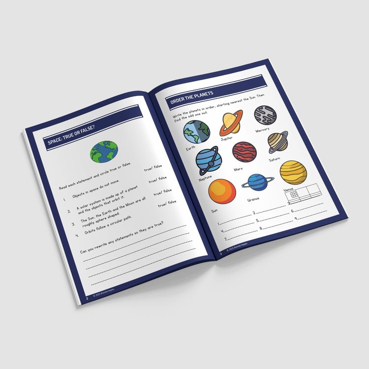 Earth and Space Year 5 Worksheet with Answers | KS2 Science Workbook: preview page 2 of 4