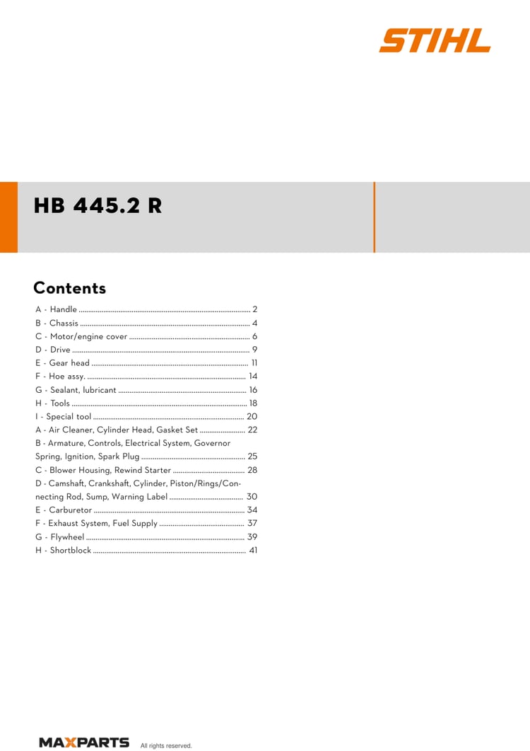 Cover of the VIKING HB 445.2 R illustrated parts catalogue PDF, showing the model name and contents.