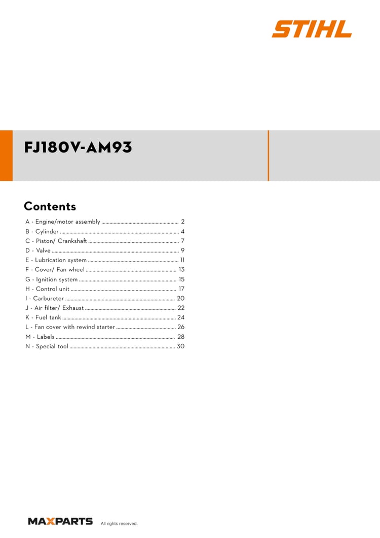 Cover of the Kawasaki FJ180V-AM93 illustrated parts catalogue PDF, showing the model name and contents.