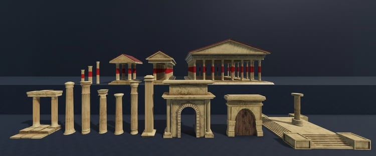 Ancient Roman market stall building asset for Roblox