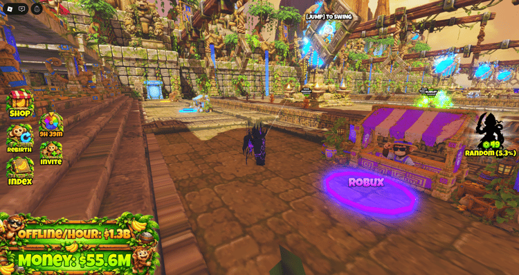 Swing For Monkeys Roblox simulator game environment