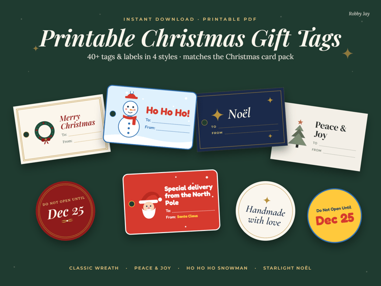 Christmas Gift Tags and Labels printable