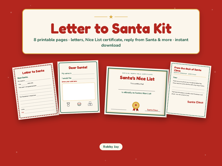 Letter to Santa Kit printable