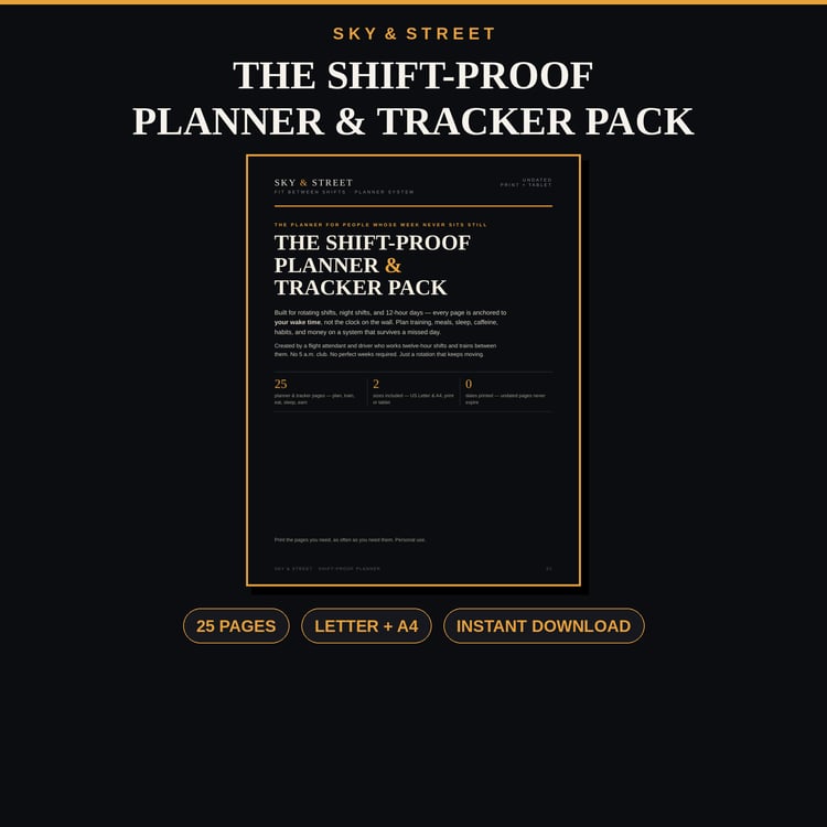 Shift-Proof Planner and Tracker Pack cover — printable planner for shift workers, A4 and US Letter