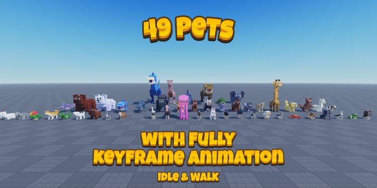 Domestic dog breeds with idle and walk animations