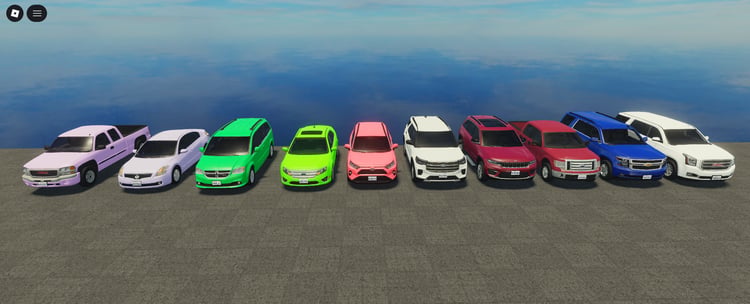 Ten USA-style cars and SUVs in a lineup