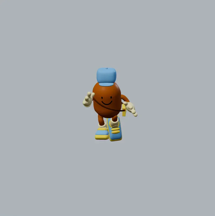 Running animation rendered from the approved Rigger output.