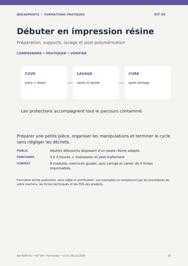 Couverture du kit 04 — Initiation à la résine