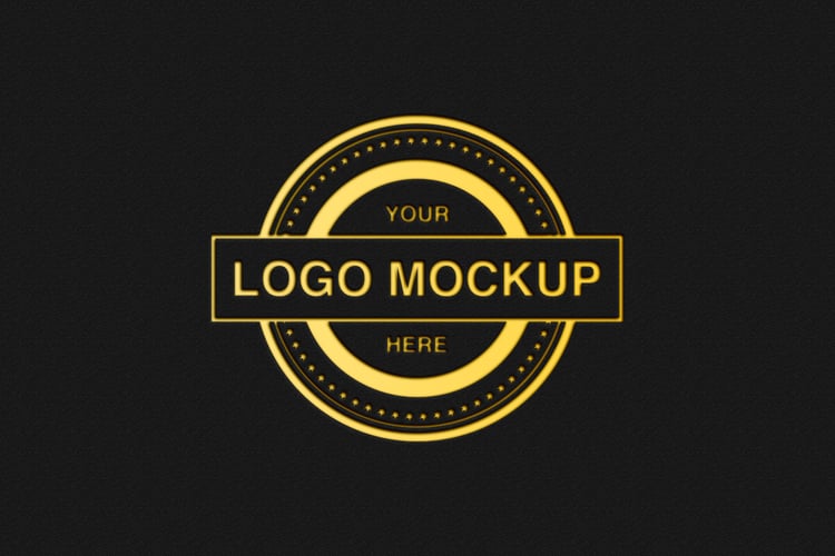 3d logo mockup on black paper from graphicsregion