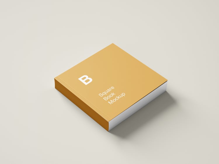 Square book mockup from graphicsregion