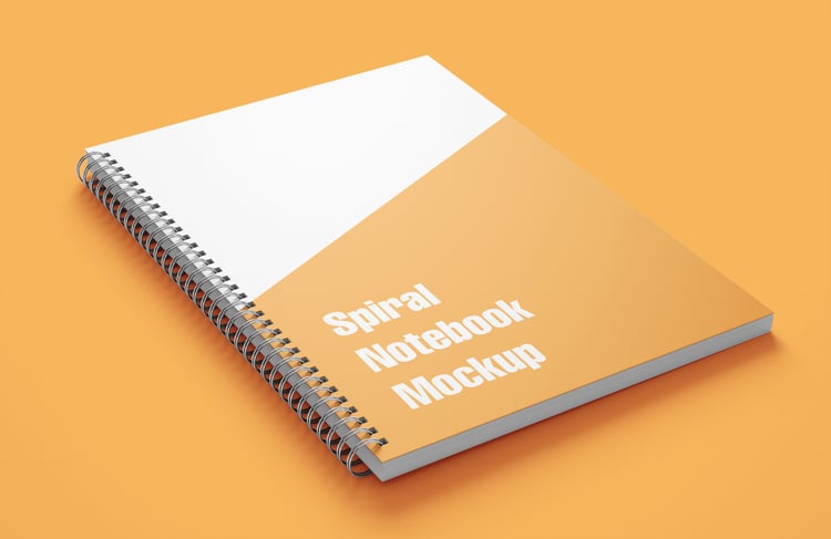 Spiral notebook mockup from graphicsregion