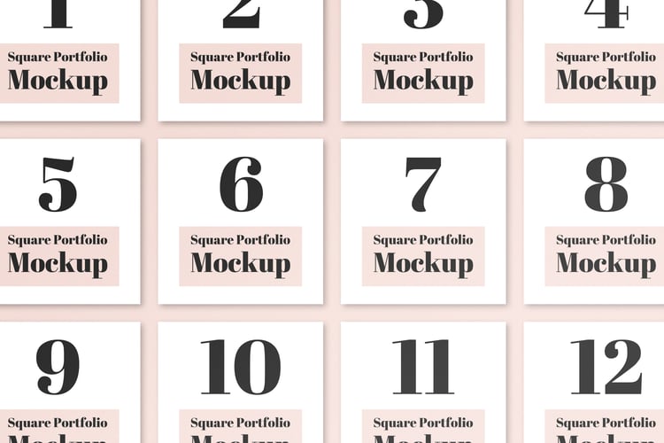 Pink minimalist square portfolio mockup instagram post template from graphicsregion