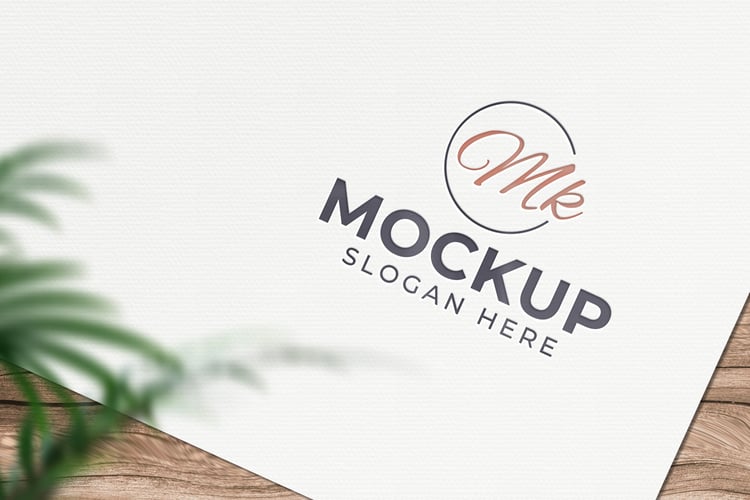 Vintage embossed logo mockup on white paper from graphicsregion