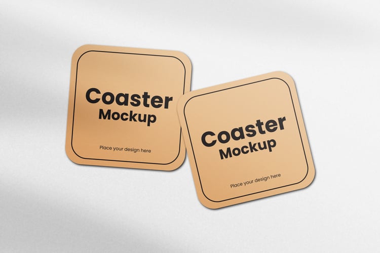 Square coaster mockup from graphicsregion