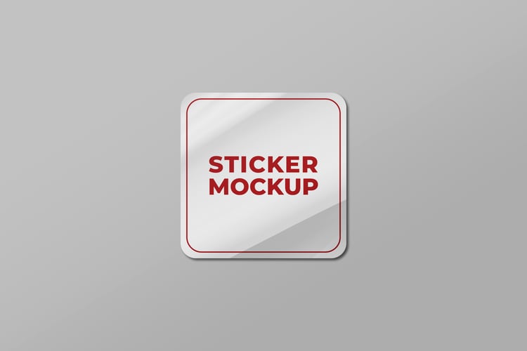 Square shape sticker mockup from graphicsregion