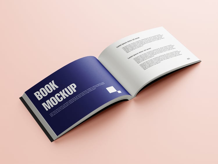 Mid fold book mockup design