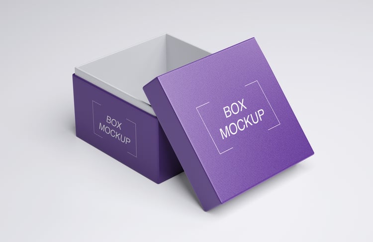Square box mockup design