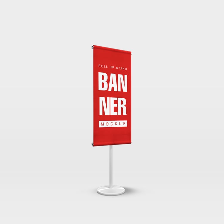 Modern roll up banner stand mockup template