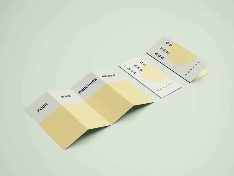 Four fold brochure mockup