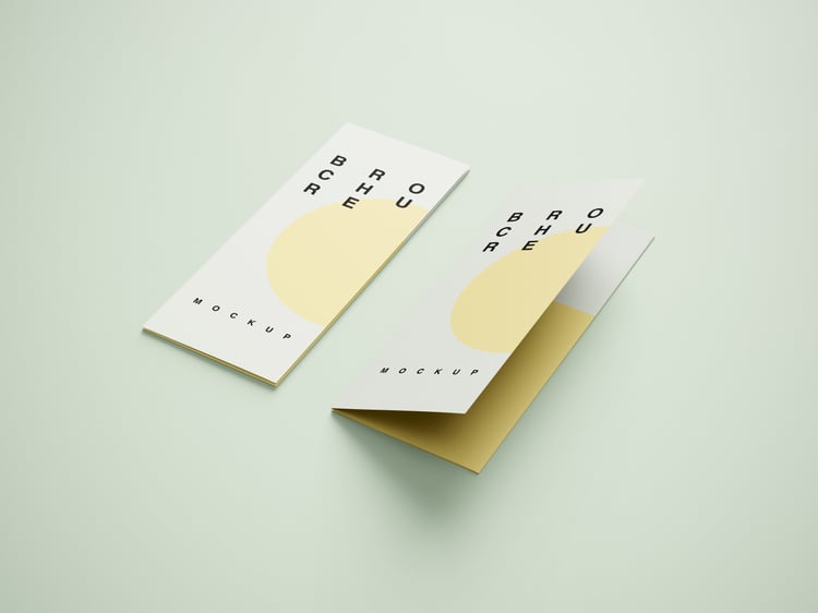 One side four fold brochure mockup