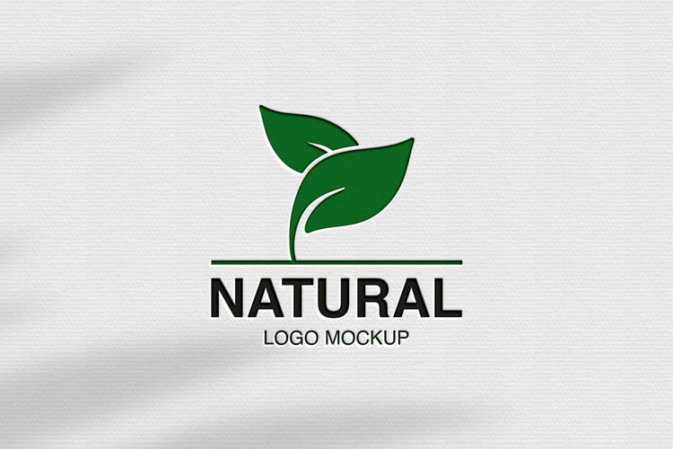 Natural logo mockup design psd