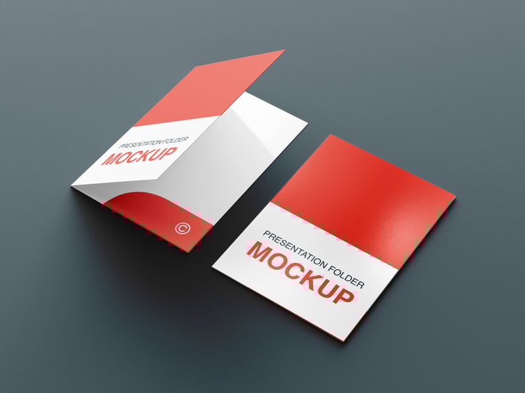 Presentation folder or bifold brochure mockup design template